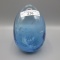 Fenton large blue egg w/lighter blue splatter going thru. Unusual!