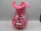 Fenton cranberry opalescent Daisy & Fern shade 10