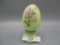 Fenton hand painted egg on stand- Louise Piper