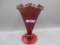 Fenton red stretch napkin vase