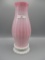 Fenton SAMPLE Peach Blow opaline Rib Optic Hurricane & MG base. Museum Numb