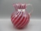 Fenton cranberry opalescent Spiral milk pitcher 7