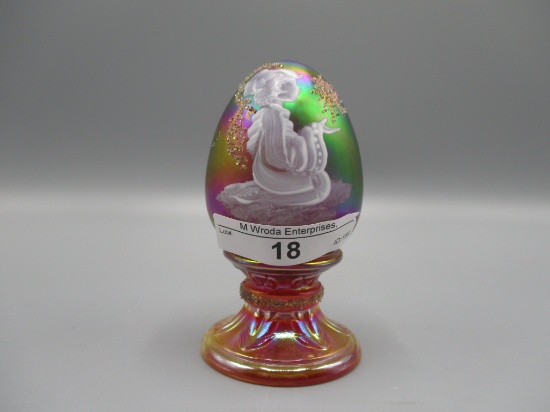 Fenton egg on Pedistal Christmas Angel HP by D. Frederick 1995, #1337/2500.