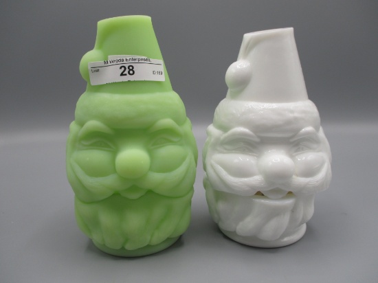 Fenton lime sherbert Santa fairy lamp