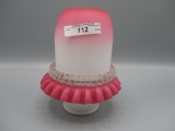 Fenton Diana Peach Blo 4 pc fairy lamp, includes dome, base, insert & cryst