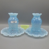 2 Fenton blue opal Drapery 1 piece fairy lamps CHOICE