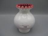 Fenton SAMPLE lamp shade deep rose inside and white outside 6