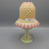 Fenton QVC burmese Hobnail fairy lamp 3 pc. 95th Anniversary