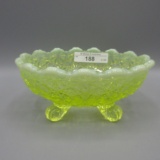 Fenton topaz Daisy & Button small footed oval relish bowl