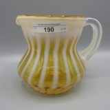 Fenton SAMPLE Autumn Gold opalescent Rib Optic pitcher 5