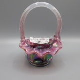 Fenton small iridized plum basket