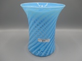 Fenton blue opal Spiral vase w/ flared top- SUPER