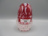 Fenton Cranberry opal Spanish Lace 2 pc fairy light from the 
