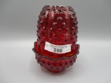 Fenton ruby red Hobnail 2 piece fairy light