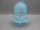 Fenton blue Embossed Roses 3 pc fairy light