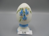 Fenton hand painted egg on stand- Louise Piper