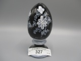 Fenton hand painted egg on stand- Louise Piper