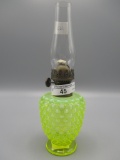Fenton topa opalescent Hobnail perfume made into an oil lamp