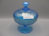 Stretch Glass celeste blue covered paneled candy