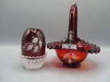 Fenton white Holly on Ruby 6