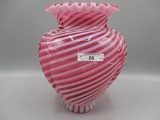 Fenton SAMPLE large cranberry opalescent Spiral 10