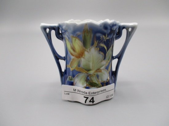 RS Prussia Lily Mold Cobalt Toothpick with Iris decor. UM