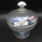 Fenton white stretch covered candy dish