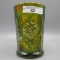 Carnival Glass Tumbler- Green Dandelion