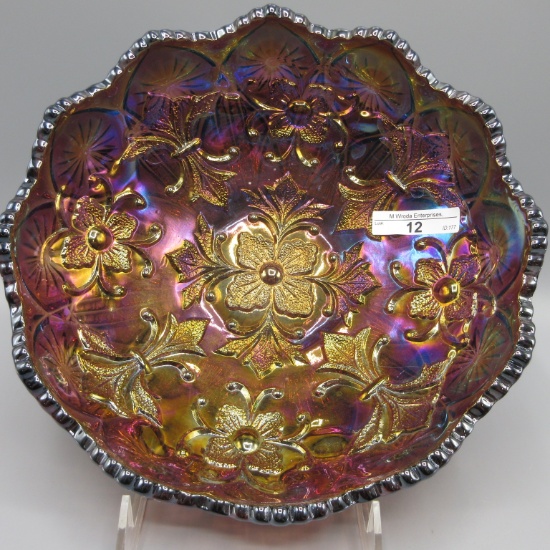Millersburg 9.5" radium purple Fleur de lys deep ICS bowl.  Another beauty