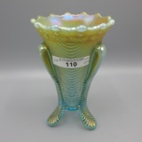 Nwood Aqua Opal Daisy & Drape vase w/ flared top