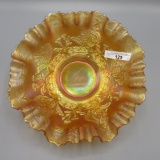 Fenton dark marigold Coral 3-1 edge bowl.  Lovely!