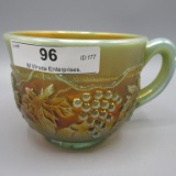 Northwood Aqua Opal Grape & Cable punch cup VERY RARE