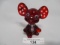 Fenton hand painted mouse- Hart