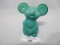 Fenton hand painted mouse- opaque green