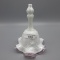 Fenton irid bell w/ pink crest- irid