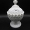 Fenton milk glass lidded compote