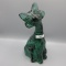 Fenton Alley Cat- emerald w/satin mouth, eyes & ears. Sample?