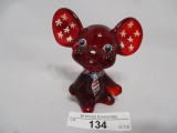 Fenton hand painted mouse- Hart