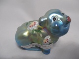 Fenton hand painted pig- CC Hardman