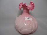 Fenton rosalene swans vase