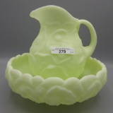 Fenton custard water lily pitcher & bowl