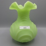 Fenton lime satin vase