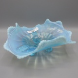 Blue opal pattern glass bowl