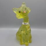 Fenton Alley Cat- satin topaz, painted