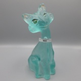 Fenton Alley Cat- hand painted satin crystal