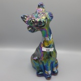 Fenton Alley Cat- purple Carnival hand painted