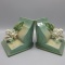 Roseville Pottery White rose bookends 659