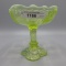 Vaseline opal glass-  Jelly Compote