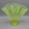 Vaseline opal glass-  Hobnail fan vase