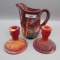 Imp slag candleholders and Windmill pitcher